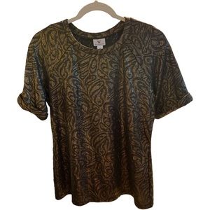 𝅺worthington black and gold dress top size M​